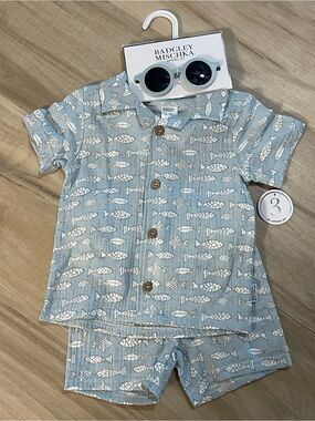 Fish Patterened Summer Outfit with Matching Sunglasses